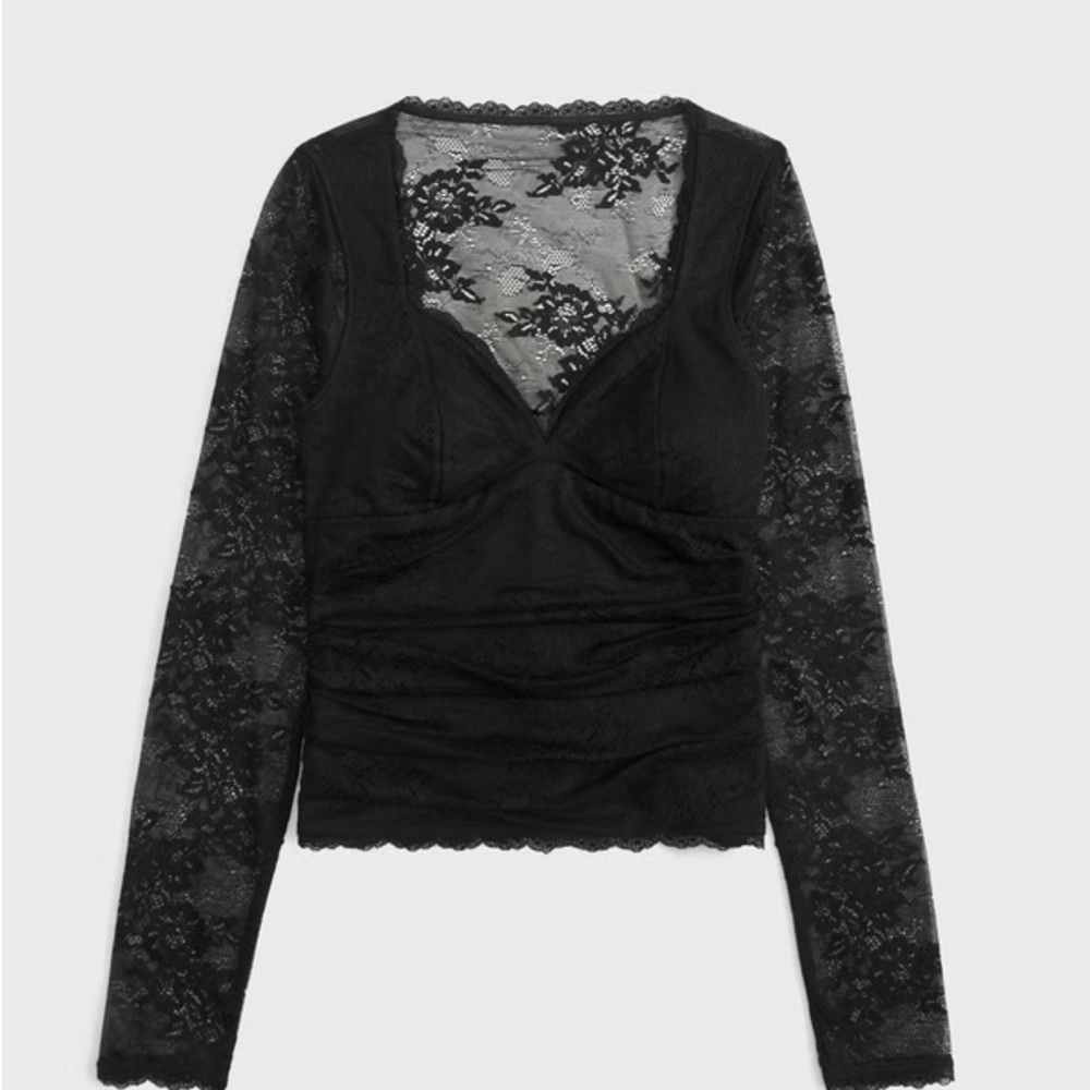 Abercrombie & Fitch Elegant Black Lace Blouse